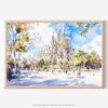 01 - Spain Sagrada Familia Watercolor Art - Horizontal Art - Digital Download - Main.jpg