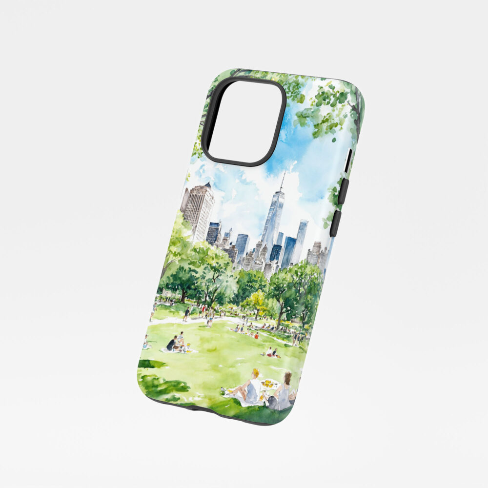 01 - Summer in New York Central Park Watercolor Art Phone Case - Floating.jpg 01 - Summer in New York Central Park Watercolor Art Phone Case - Floating.jpg