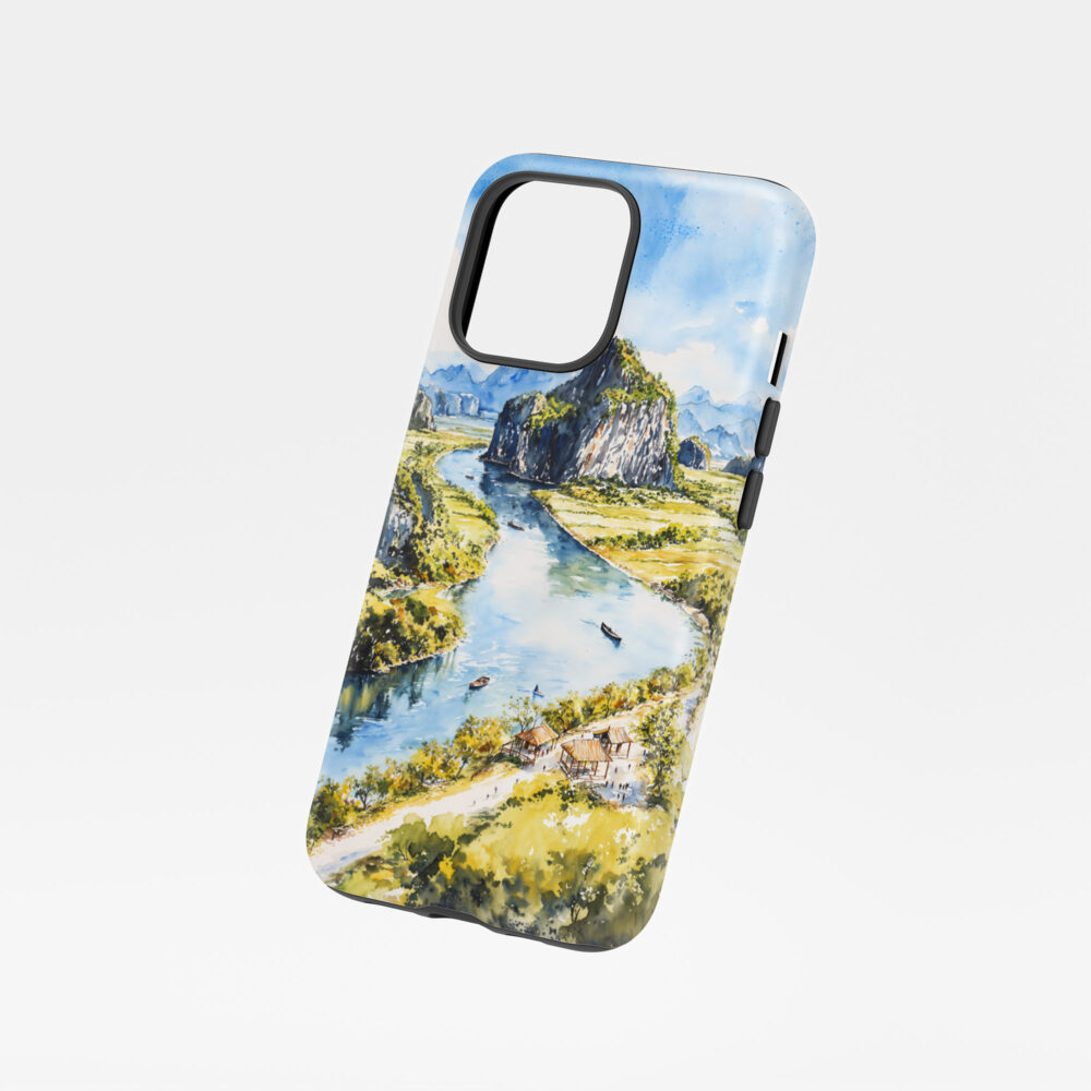 01 - Tam Coc Ninh Binh Vietnam Watercolor Art Phone Case - Floating.jpg 01 - Tam Coc Ninh Binh Vietnam Watercolor Art Phone Case - Floating.jpg