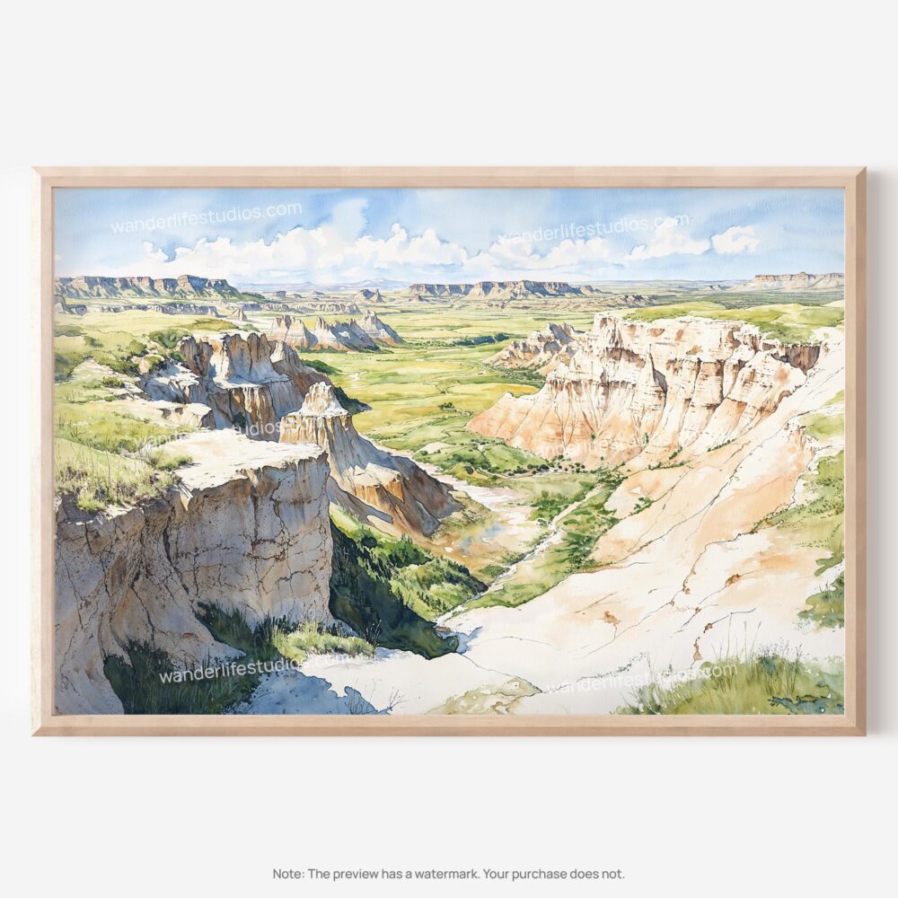 01 - Theodore Roosevelt National Park Watercolor - Horizontal Art - Digital Download - Main.jpg 01 - Theodore Roosevelt National Park Watercolor - Horizontal Art - Digital Download - Main.jpg