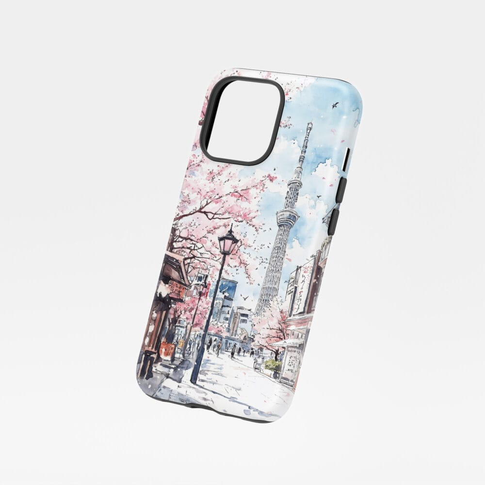 01 - Tokyo Skytree Watercolor Art Phone Case - Floating.jpg 01 - Tokyo Skytree Watercolor Art Phone Case - Floating.jpg