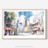 01 - Tokyo Tower Watercolor Art - Horizontal Art - Digital Download - Main.jpg
