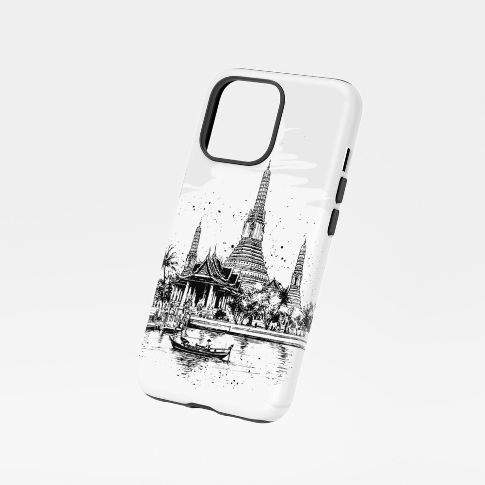 01 - Wat Arun Temple of Dawn Bangkok - Pencil Drawing Art Phone Case - Floating.jpg 01 - Wat Arun Temple of Dawn Bangkok - Pencil Drawing Art Phone Case - Floating.jpg