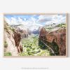 01 - Zion National Park Watercolor - Horizontal Art - Digital Download - Main.jpg