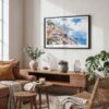 02 - Amalfi Coast Watercolor Art - Horizontal Art - Digital Download - Boho Living Room.jpg