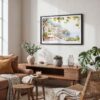 02 - Amalfi Coast with Lemon Trees Watercolor Art - Horizontal Art - Digital Download - Boho Living Room.jpg