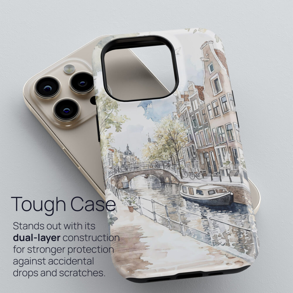02 - Amsterdam - Grachtengordel Boat - Watercolor Art Phone Case - Tough Case.jpg 02 - Amsterdam - Grachtengordel Boat - Watercolor Art Phone Case - Tough Case.jpg