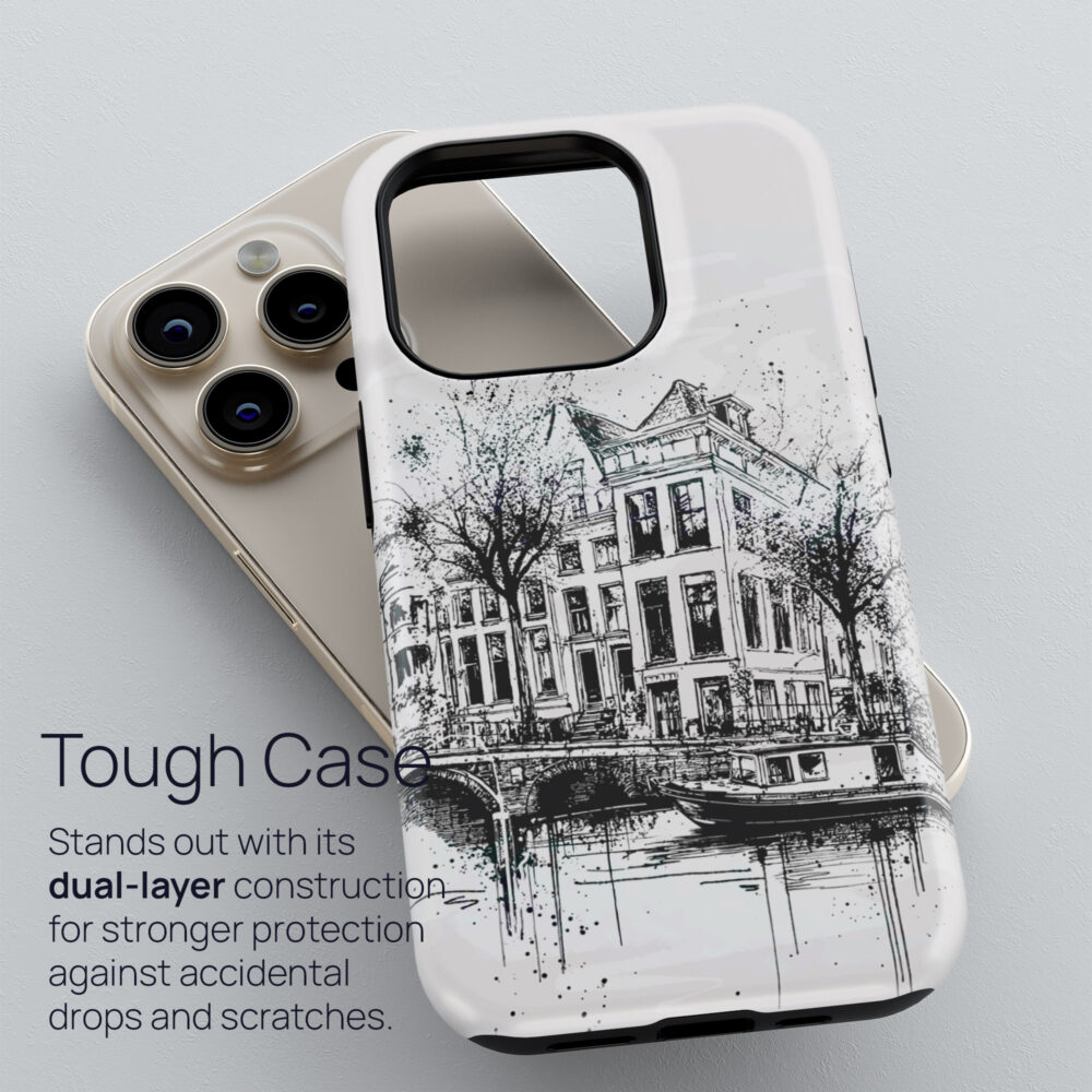 02 - Amsterdam - Pencil Drawing Art Phone Case - Tough Case.jpg 02 - Amsterdam - Pencil Drawing Art Phone Case - Tough Case.jpg