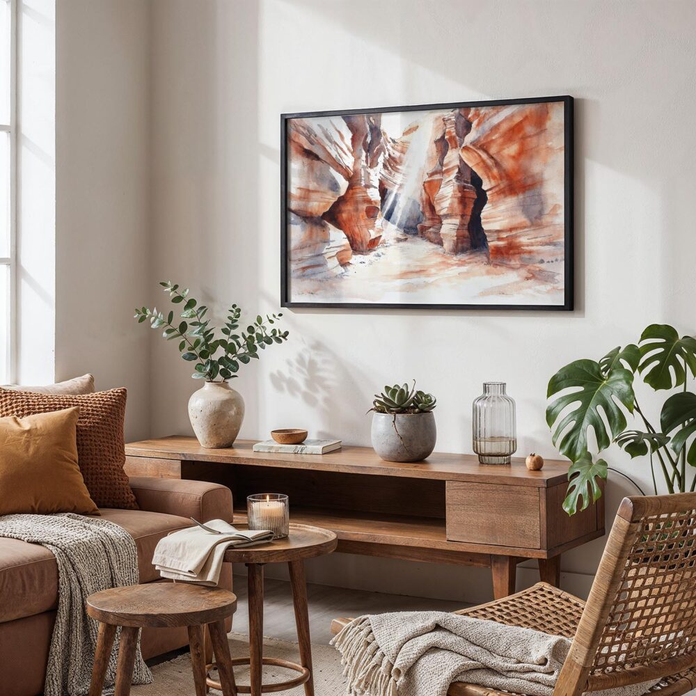 02 - Antelope Canyon National Park Watercolor - Horizontal Art - Digital Download - Boho Living Room.jpg 02 - Antelope Canyon National Park Watercolor - Horizontal Art - Digital Download - Boho Living Room.jpg