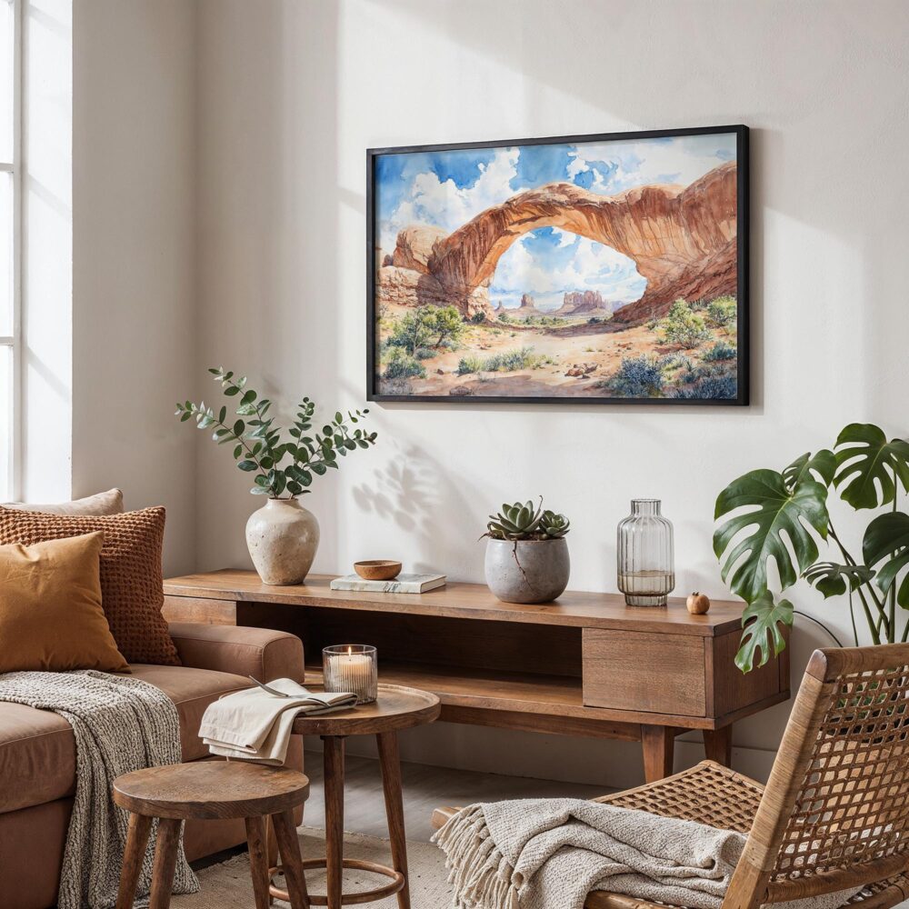 02 - Arches National Park Watercolor - Horizontal Art - Digital Download - Boho Living Room.jpg 02 - Arches National Park Watercolor - Horizontal Art - Digital Download - Boho Living Room.jpg