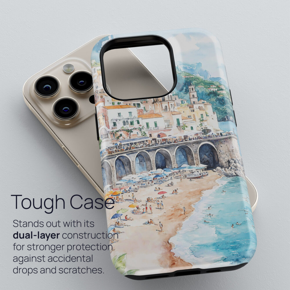 02 - Atrani Italy Watercolor Art Phone Case - Tough Case.jpg 02 - Atrani Italy Watercolor Art Phone Case - Tough Case.jpg