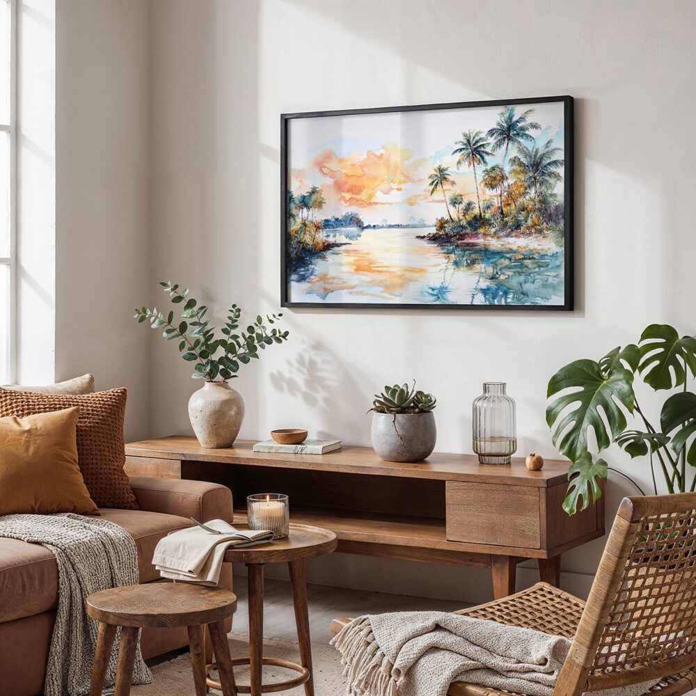 02 - Biscayne National Park Watercolor - Horizontal Art - Digital Download - Boho Living Room.jpg 02 - Biscayne National Park Watercolor - Horizontal Art - Digital Download - Boho Living Room.jpg
