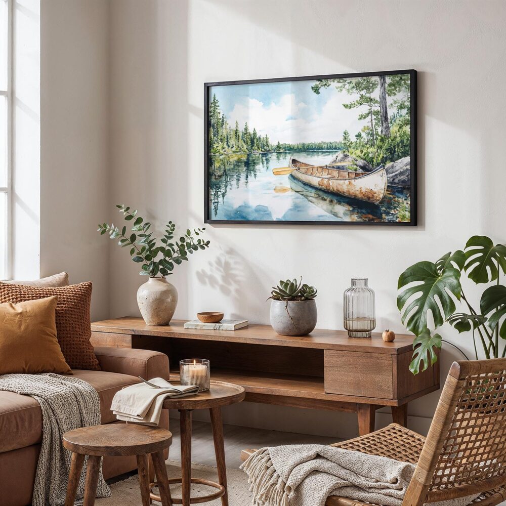 02 - Boundary Waters Watercolor - Horizontal Art - Digital Download - Boho Living Room.jpg 02 - Boundary Waters Watercolor - Horizontal Art - Digital Download - Boho Living Room.jpg