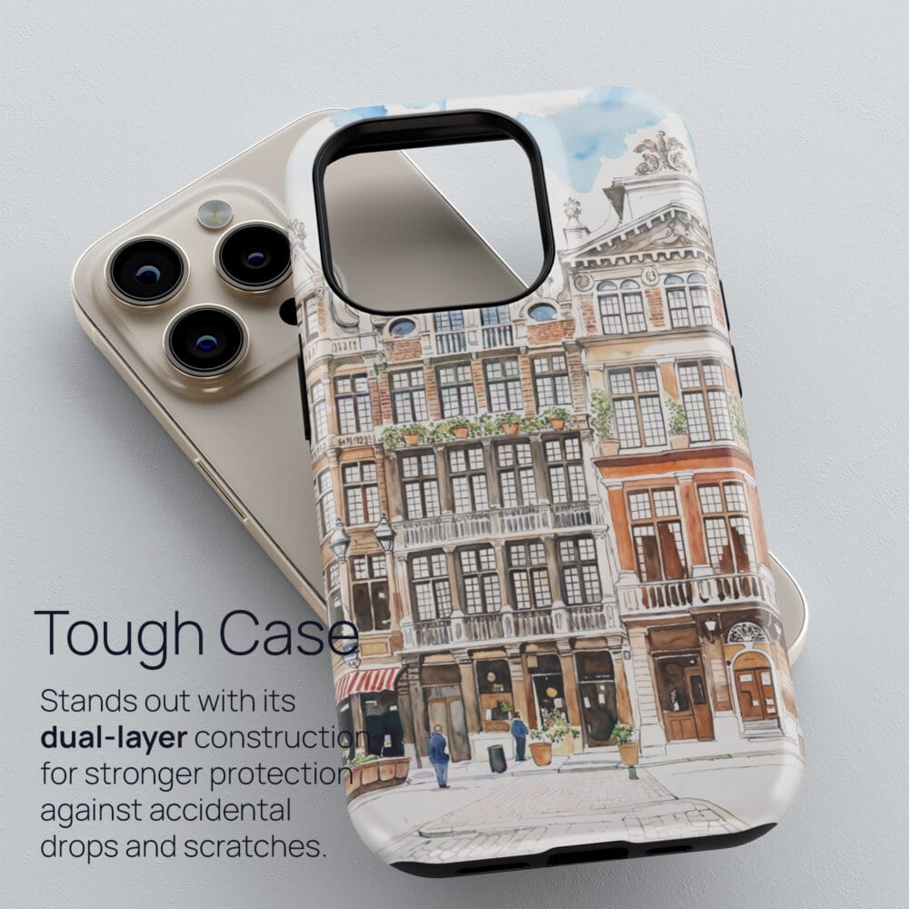 02 - Brussels Watercolor Art Phone Case - Tough Case.jpg 02 - Brussels Watercolor Art Phone Case - Tough Case.jpg