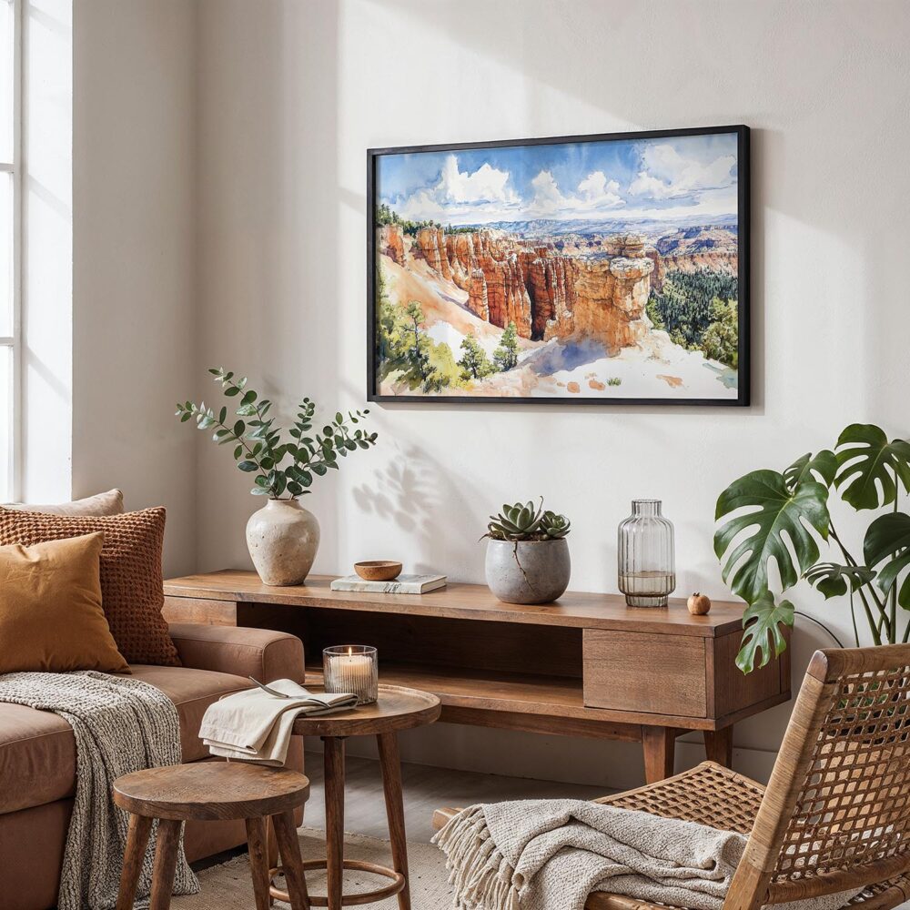 02 - Bryce Canyon National Park Watercolor - Horizontal Art - Digital Download - Boho Living Room.jpg 02 - Bryce Canyon National Park Watercolor - Horizontal Art - Digital Download - Boho Living Room.jpg