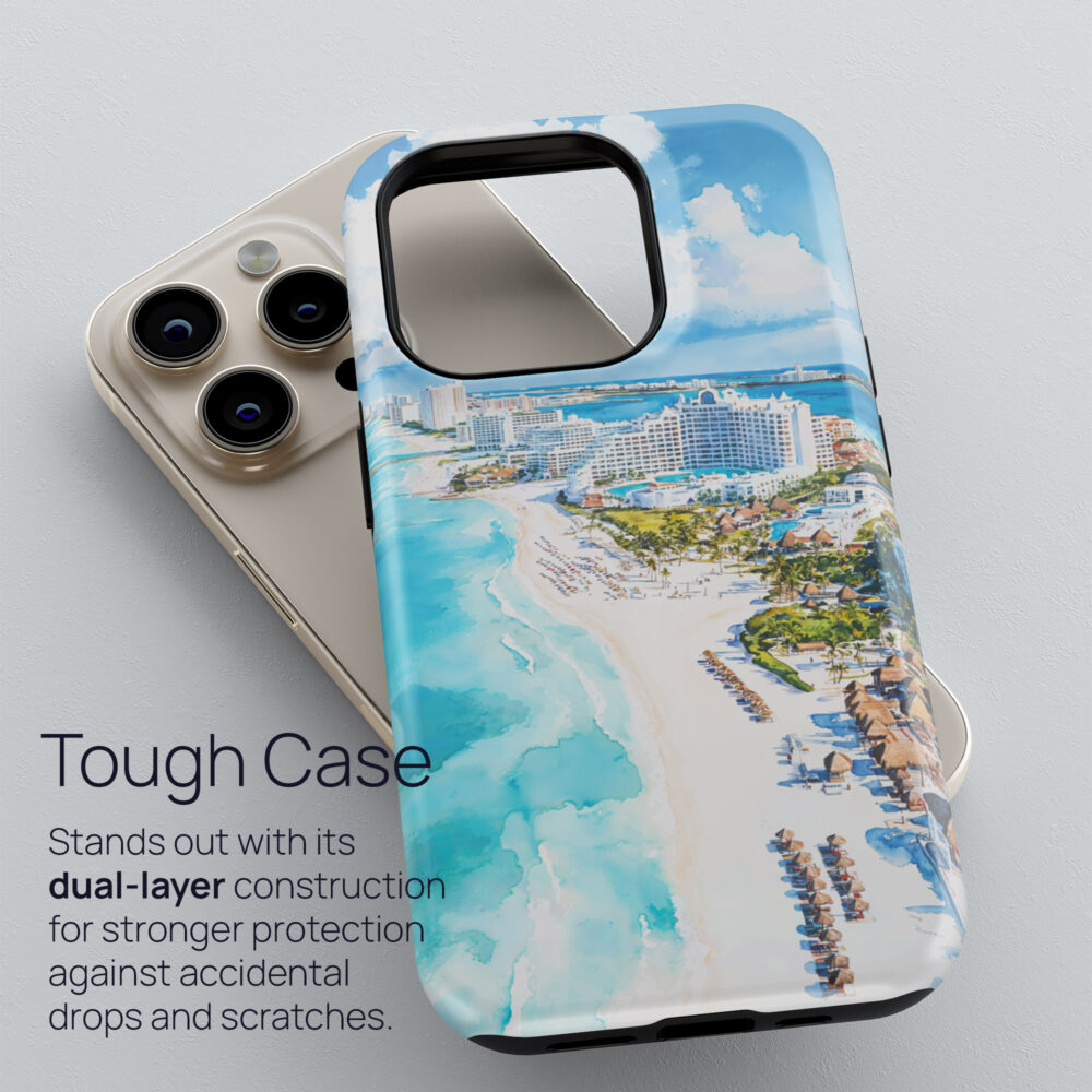 02 - Cancun Mexico Watercolor Art Phone Case - Tough Case.jpg 02 - Cancun Mexico Watercolor Art Phone Case - Tough Case.jpg