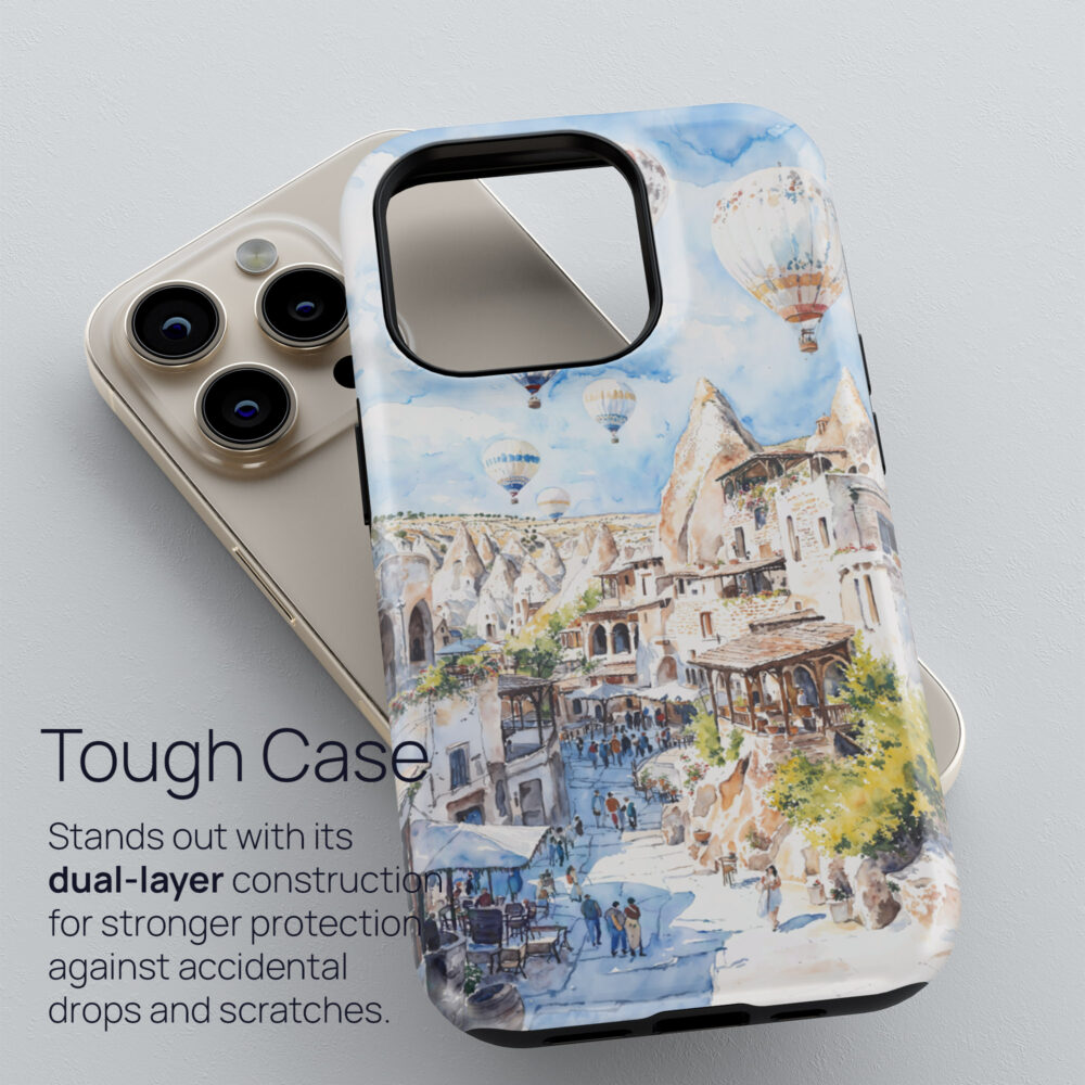 02 - Cappadocia Turkey Watercolor Art Phone Case - Tough Case.jpg 02 - Cappadocia Turkey Watercolor Art Phone Case - Tough Case.jpg