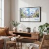 02 - Chicago Cloud Gate Watercolor Art - Horizontal Art - Digital Download - Boho Living Room.jpg