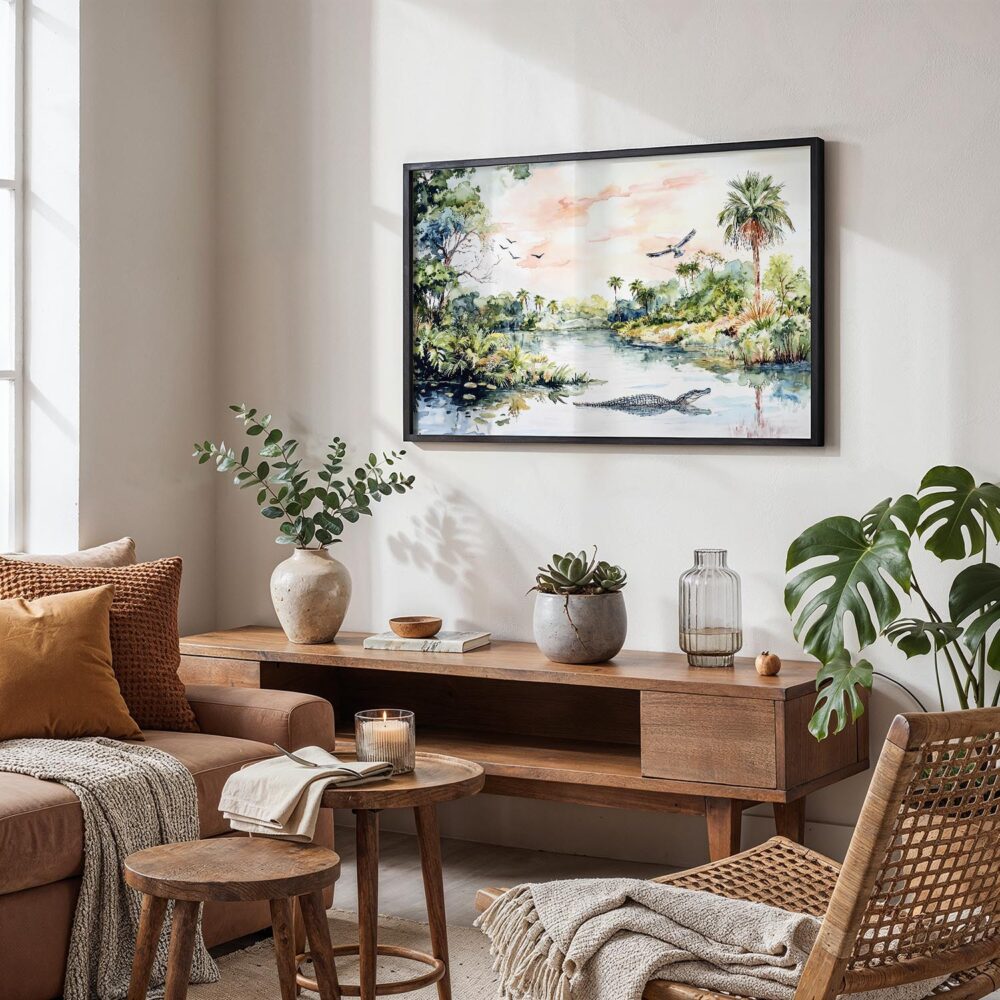 02 - Everglades National Park Watercolor - Horizontal Art - Digital Download - Boho Living Room.jpg 02 - Everglades National Park Watercolor - Horizontal Art - Digital Download - Boho Living Room.jpg