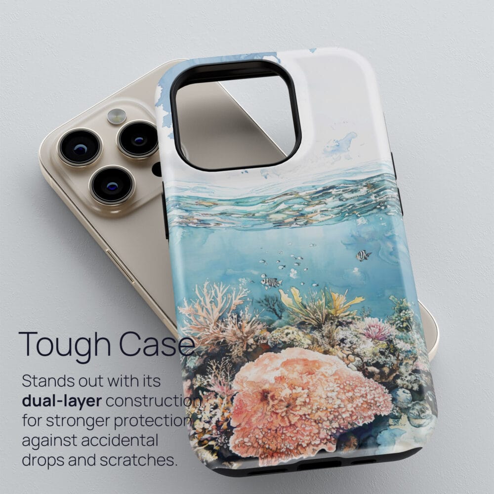 02 - Great Barrier Reef Watercolor Art Phone Case - Tough Case.jpg 02 - Great Barrier Reef Watercolor Art Phone Case - Tough Case.jpg