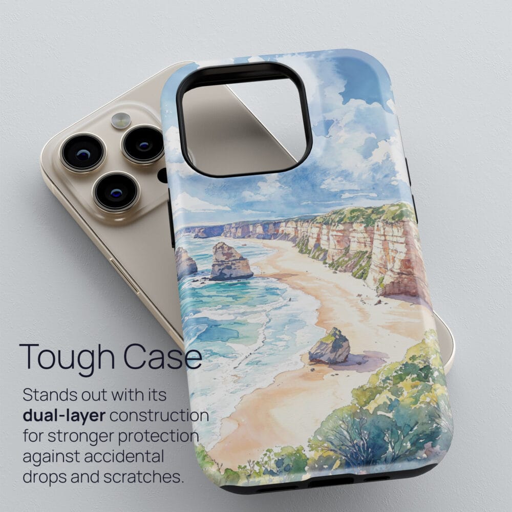 02 - Great Ocean Road Australia Watercolor Art Phone Case - Tough Case.jpg 02 - Great Ocean Road Australia Watercolor Art Phone Case - Tough Case.jpg