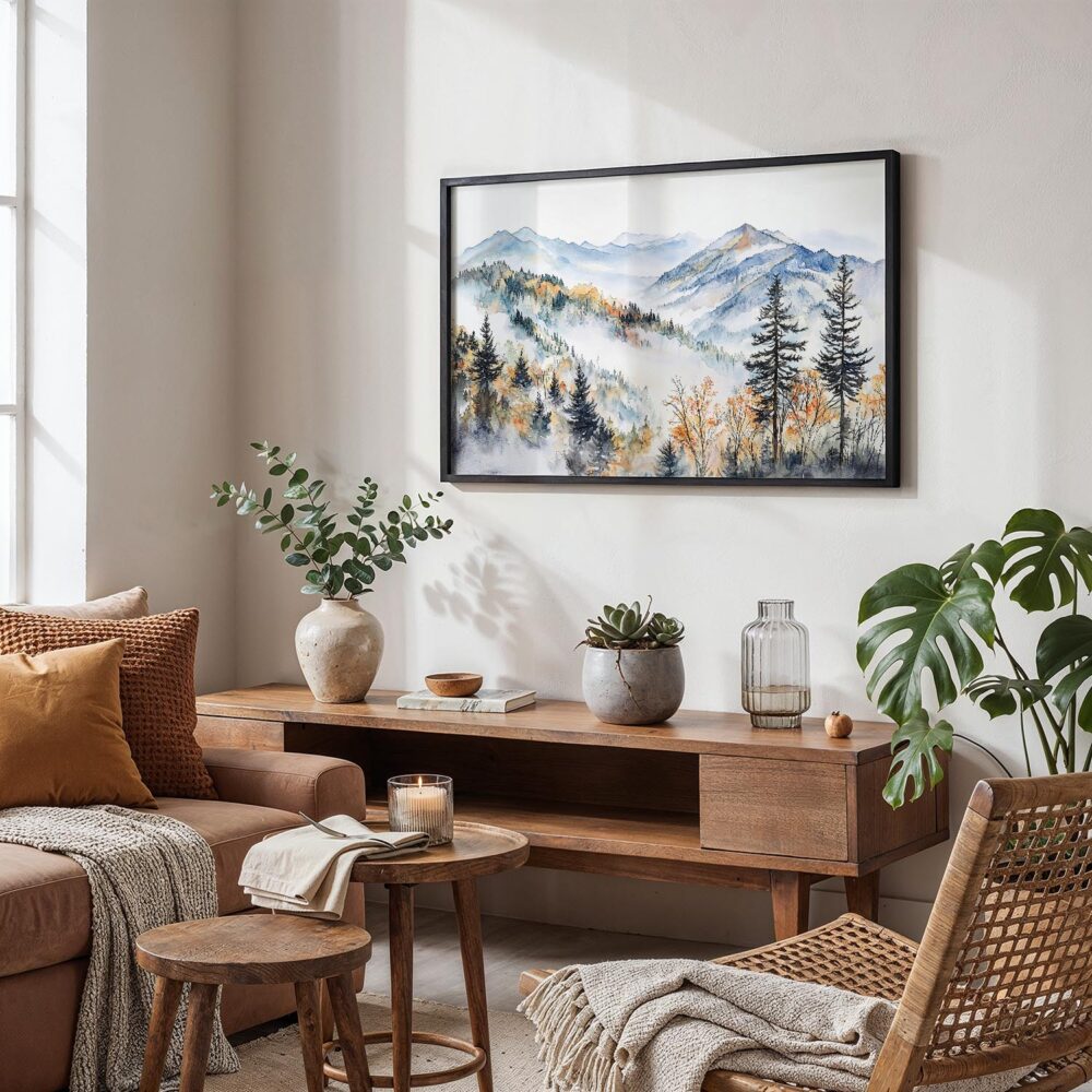 02 - Great Smoky Mountains National Park Watercolor - Horizontal Art - Digital Download - Boho Living Room.jpg 02 - Great Smoky Mountains National Park Watercolor - Horizontal Art - Digital Download - Boho Living Room.jpg