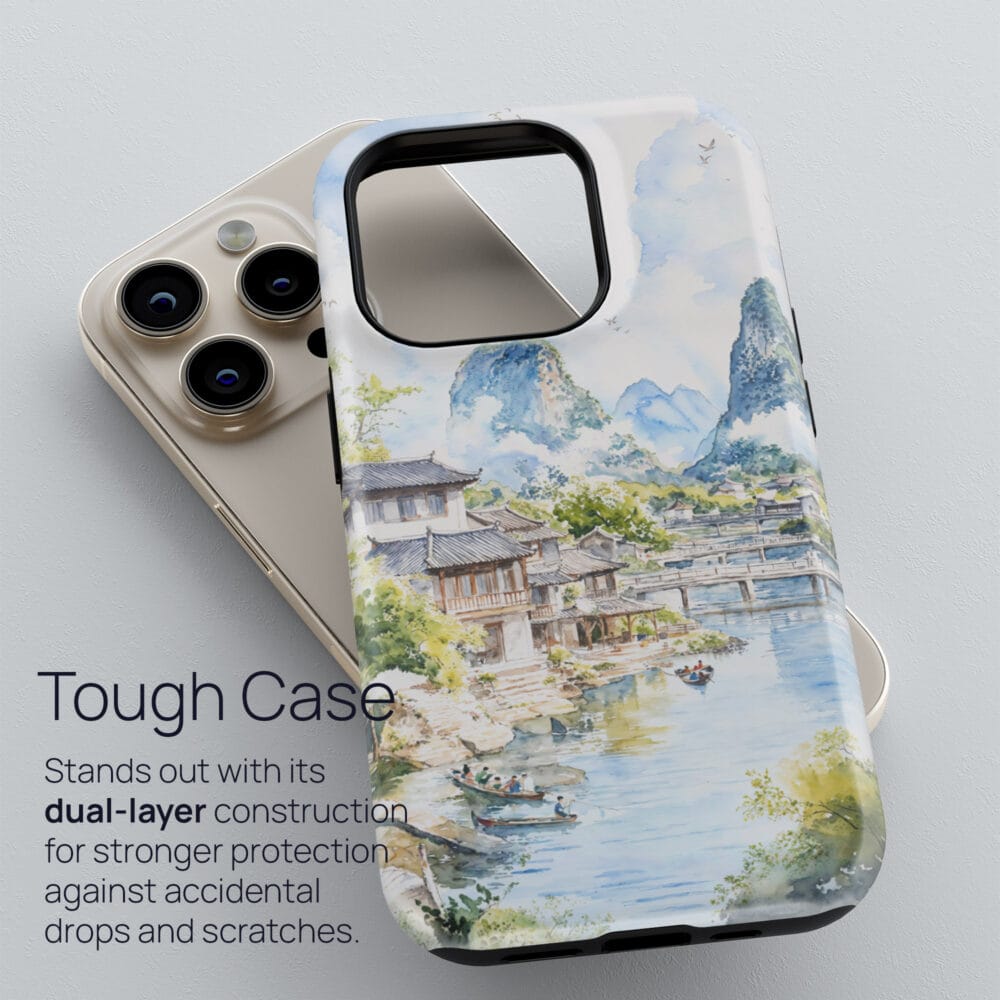 02 - Guilin China Watercolor Art Phone Case - Tough Case.jpg 02 - Guilin China Watercolor Art Phone Case - Tough Case.jpg