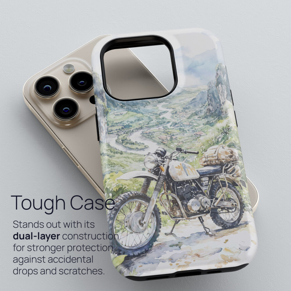 02 - Ha Giang Loop Motorbike Watercolor Art Phone Case - Tough Case.jpg 02 - Ha Giang Loop Motorbike Watercolor Art Phone Case - Tough Case.jpg