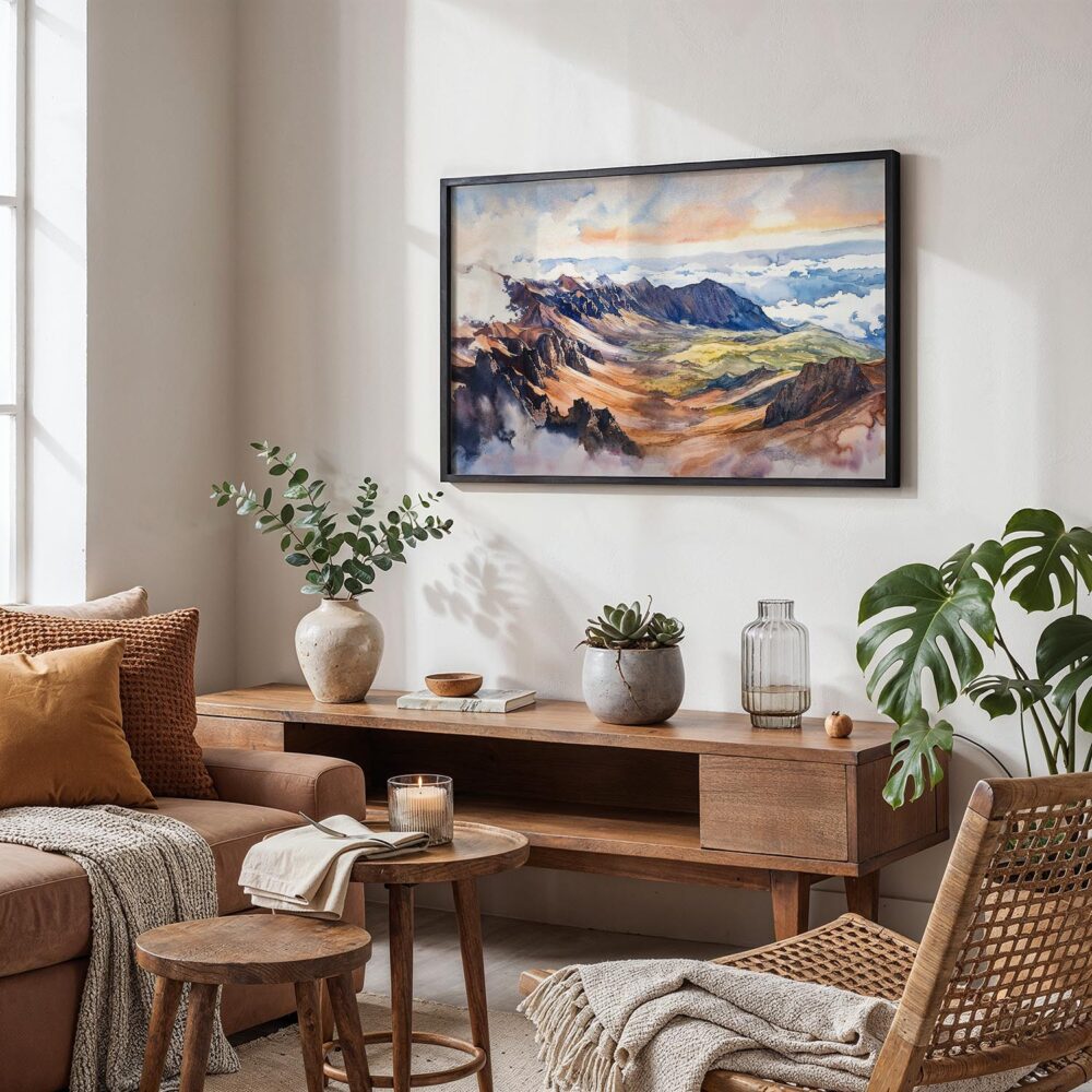 02 - Haleakala National Park Watercolor - Horizontal Art - Digital Download - Boho Living Room.jpg 02 - Haleakala National Park Watercolor - Horizontal Art - Digital Download - Boho Living Room.jpg