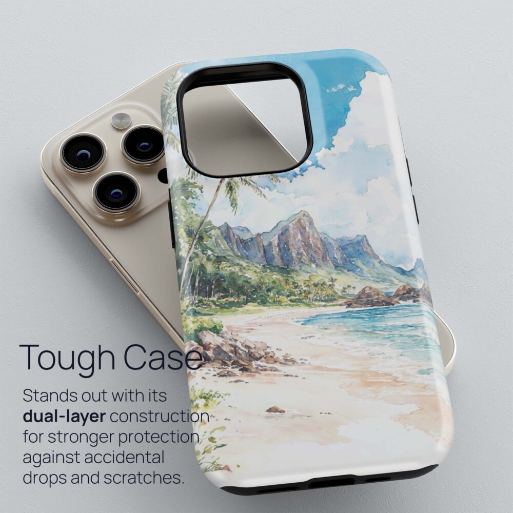 02 - Hawaii Kauai - Watercolor Art Phone Case - Tough Case.jpg 02 - Hawaii Kauai - Watercolor Art Phone Case - Tough Case.jpg
