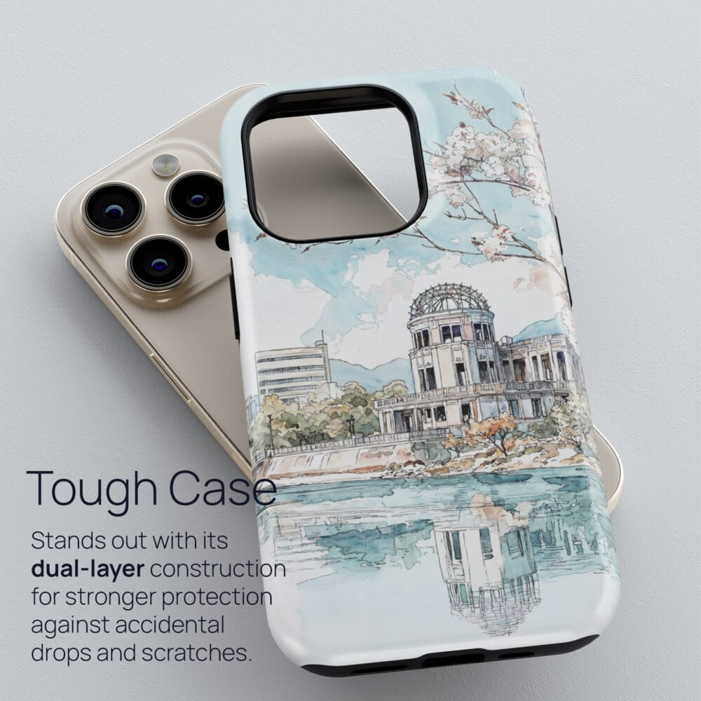 02 - Hiroshima - Watercolor Art Phone Case - Tough Case.jpg 02 - Hiroshima - Watercolor Art Phone Case - Tough Case.jpg