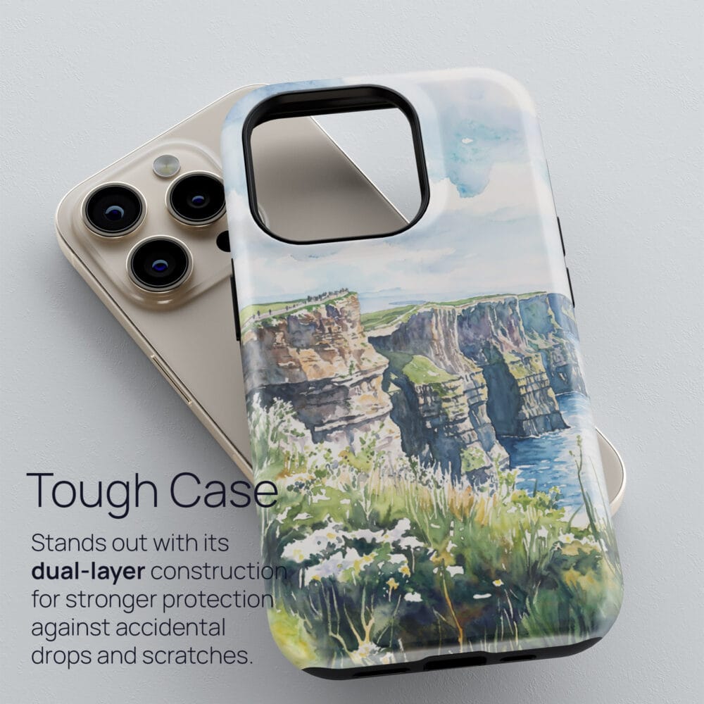 02 - Ireland - Cliffs of Moher - Watercolor Art Phone Case - Tough Case.jpg 02 - Ireland - Cliffs of Moher - Watercolor Art Phone Case - Tough Case.jpg