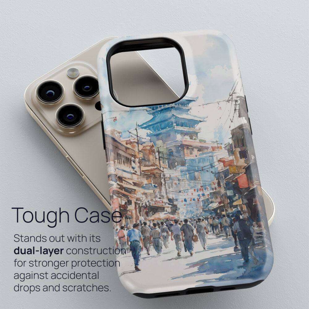 02 - Kathmandu Nepal Watercolor Art Phone Case - Tough Case.jpg 02 - Kathmandu Nepal Watercolor Art Phone Case - Tough Case.jpg