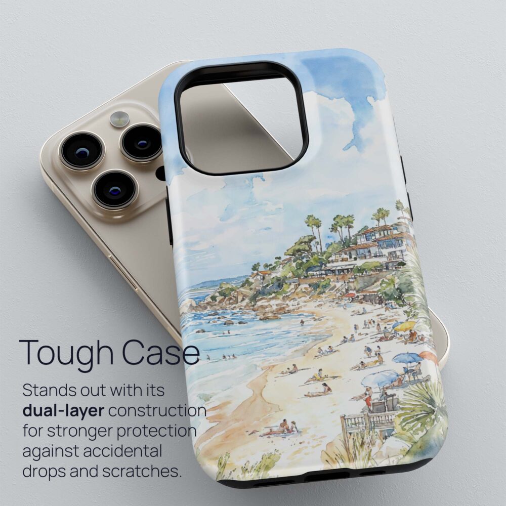 02 - Laguna Beach Watercolor Art Phone Case - Tough Case.jpg 02 - Laguna Beach Watercolor Art Phone Case - Tough Case.jpg