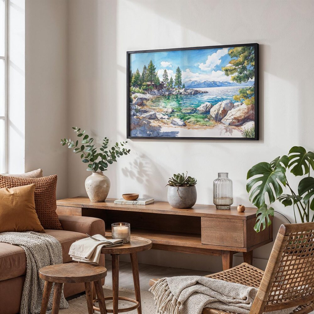 02 - Lake Tahoe Watercolor - Horizontal Art - Digital Download - Boho Living Room.jpg 02 - Lake Tahoe Watercolor - Horizontal Art - Digital Download - Boho Living Room.jpg