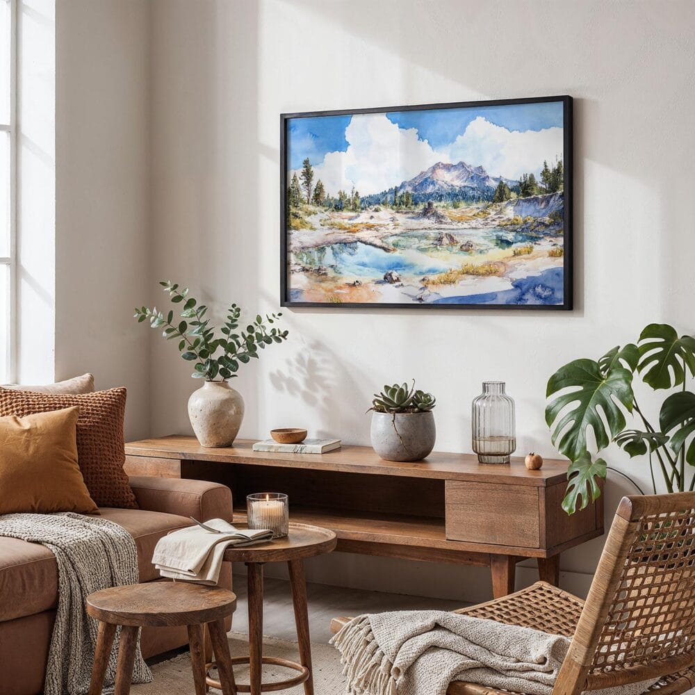 02 - Lassen Volcanic National Park Watercolor - Horizontal Art - Digital Download - Boho Living Room.jpg 02 - Lassen Volcanic National Park Watercolor - Horizontal Art - Digital Download - Boho Living Room.jpg