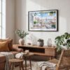 02 - Lisbon Portugal Watercolor Art - Horizontal Art - Digital Download - Boho Living Room.jpg