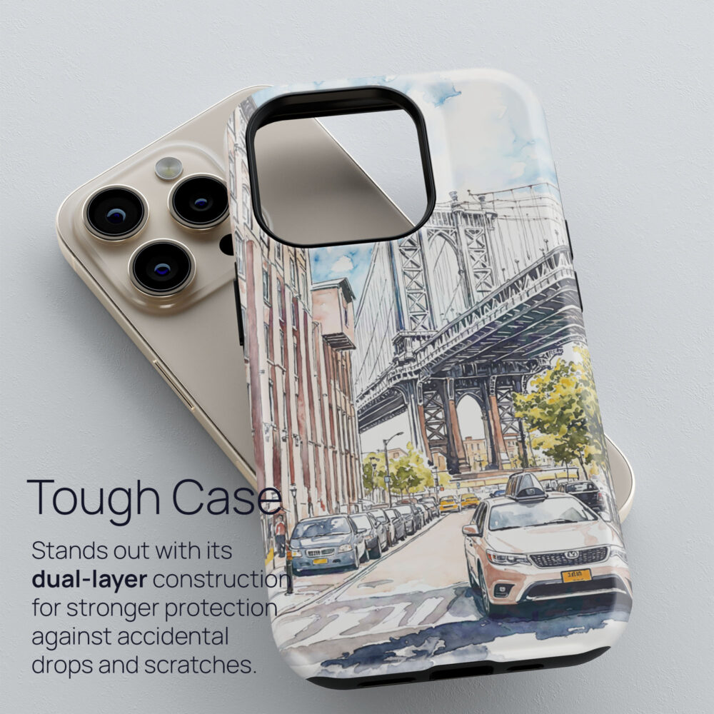 02 - Manhattan Bridge - Watercolor Art Phone Case - Tough Case.jpg 02 - Manhattan Bridge - Watercolor Art Phone Case - Tough Case.jpg