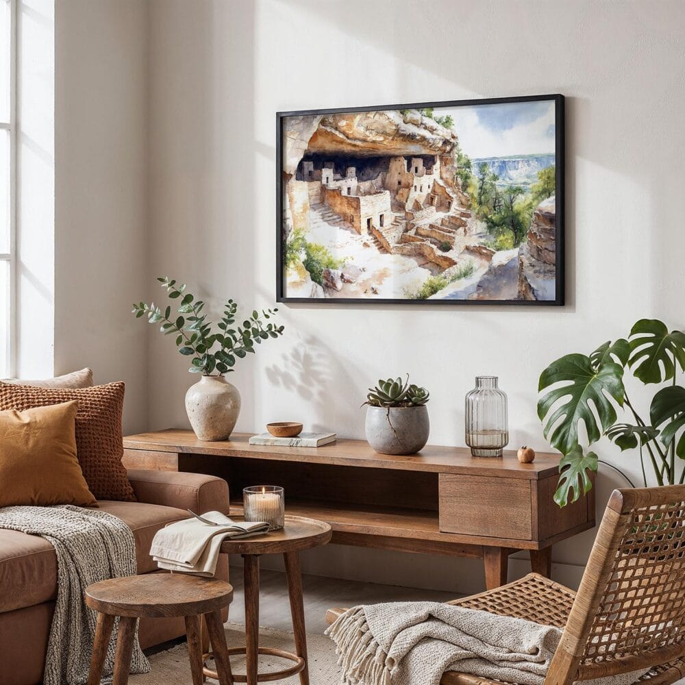 02 - Mesa Verde National Park Watercolor - Horizontal Art - Digital Download - Boho Living Room.jpg 02 - Mesa Verde National Park Watercolor - Horizontal Art - Digital Download - Boho Living Room.jpg