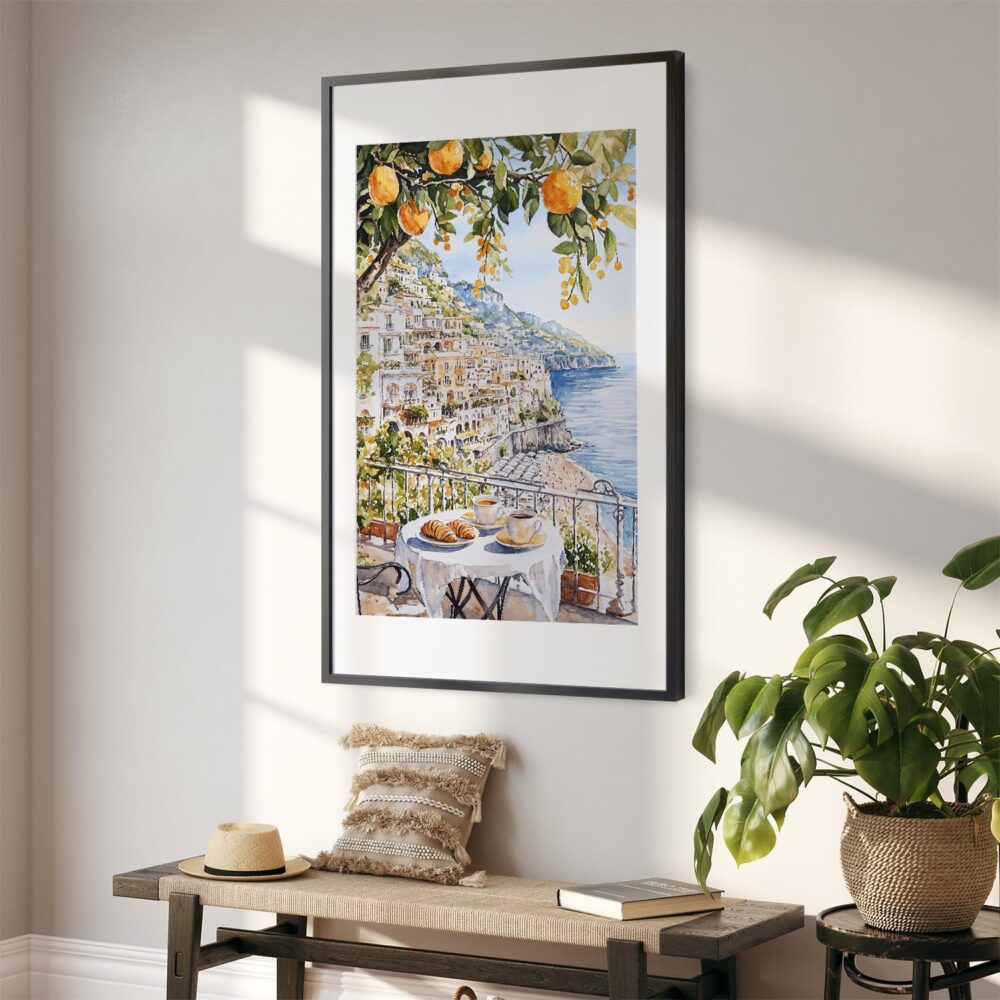 02 - Morning Coffee in Amalfi Coast Watercolor Art - Digital Download - Hallway.jpg 02 - Morning Coffee in Amalfi Coast Watercolor Art - Digital Download - Hallway.jpg