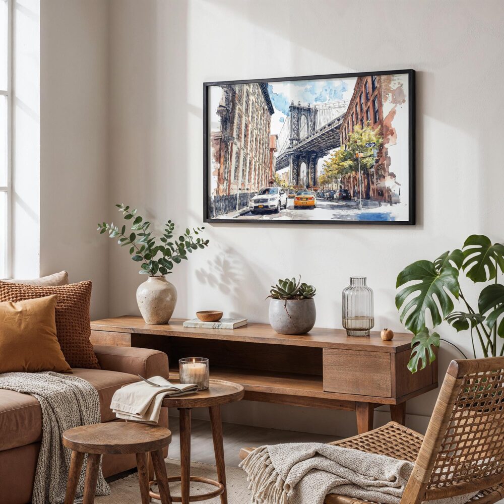 02 - NYC Manhattan Bridge Watercolor Art - Horizontal Art - Digital Download - Boho Living Room.jpg 02 - NYC Manhattan Bridge Watercolor Art - Horizontal Art - Digital Download - Boho Living Room.jpg