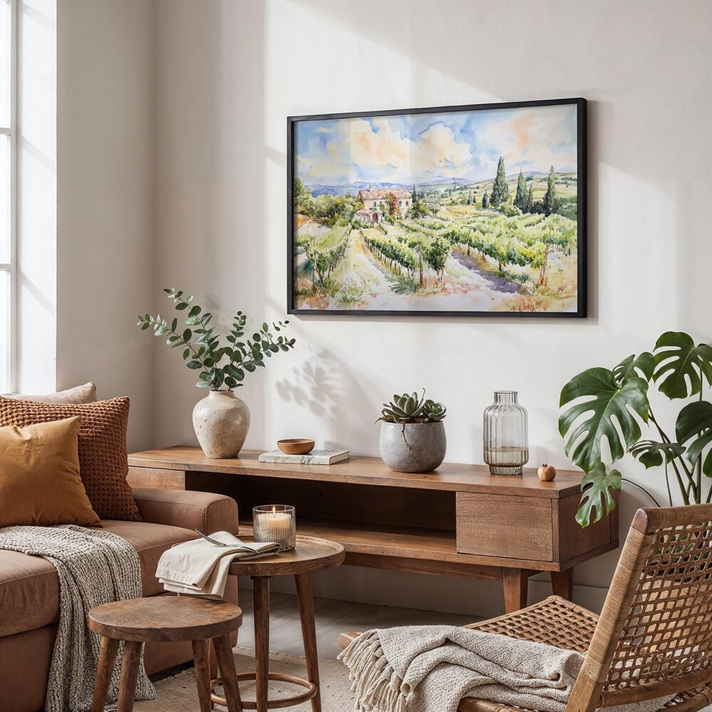 02 - Napa Valley Watercolor - Horizontal Art - Digital Download - Boho Living Room.jpg 02 - Napa Valley Watercolor - Horizontal Art - Digital Download - Boho Living Room.jpg