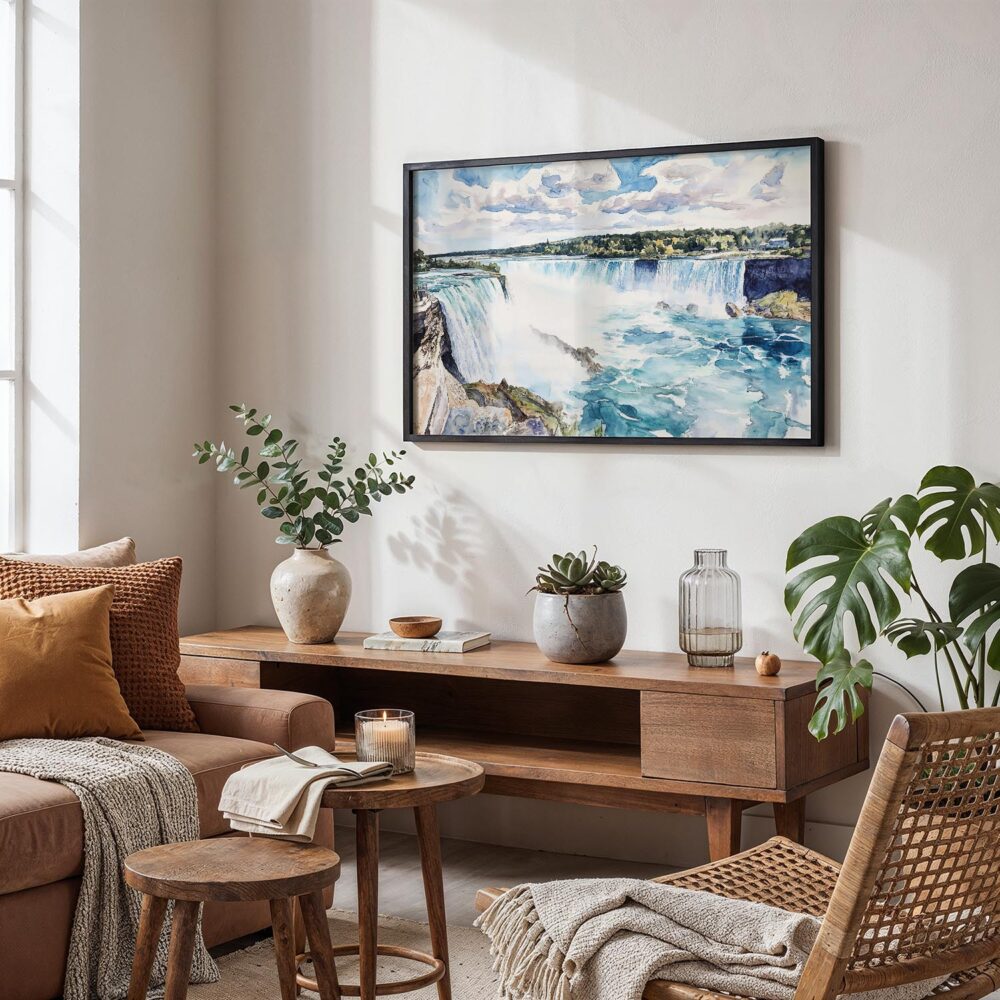02 - Niagara Falls Watercolor - Horizontal Art - Digital Download - Boho Living Room.jpg 02 - Niagara Falls Watercolor - Horizontal Art - Digital Download - Boho Living Room.jpg