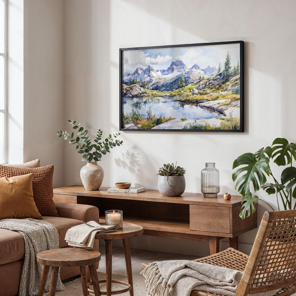 02 - North Cascades National Park Watercolor - Horizontal Art - Digital Download - Boho Living Room.jpg 02 - North Cascades National Park Watercolor - Horizontal Art - Digital Download - Boho Living Room.jpg