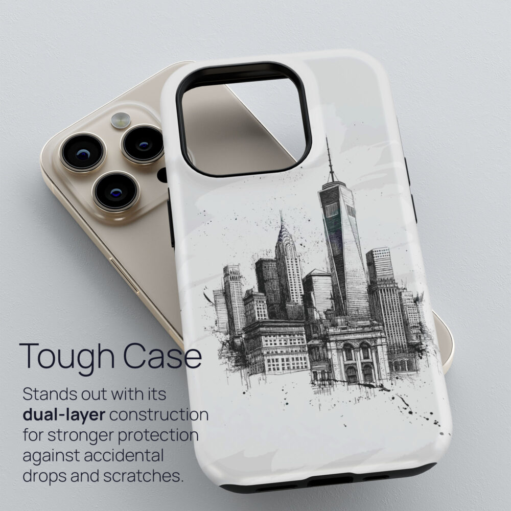 02 - One World Trade Center - Pencil Drawing Phone Case - Tough Case.jpg 02 - One World Trade Center - Pencil Drawing Phone Case - Tough Case.jpg