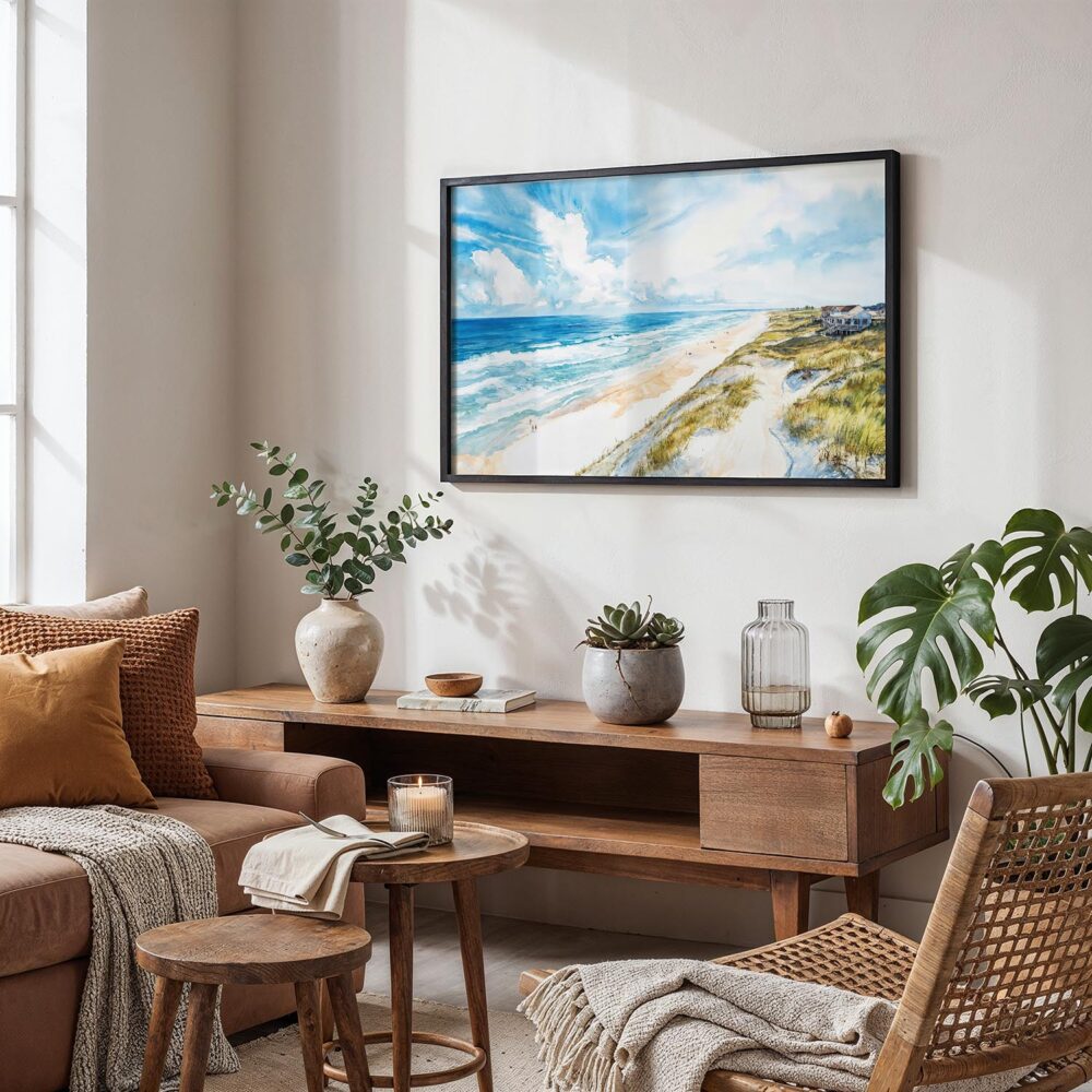 02 - Outer Banks NC Watercolor - Horizontal Art - Digital Download - Boho Living Room.jpg 02 - Outer Banks NC Watercolor - Horizontal Art - Digital Download - Boho Living Room.jpg