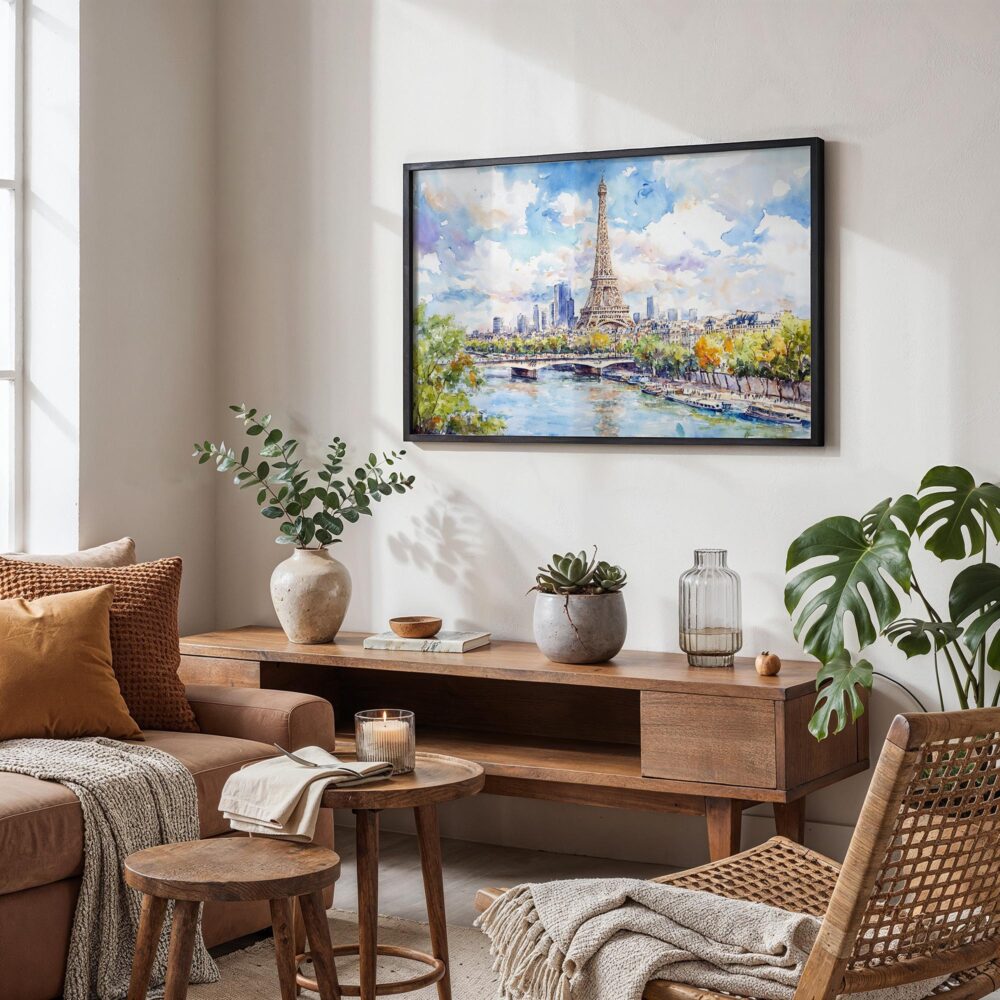 02 - Paris Eiffel Tower Watercolor Art - Horizontal Art - Digital Download - Boho Living Room.jpg 02 - Paris Eiffel Tower Watercolor Art - Horizontal Art - Digital Download - Boho Living Room.jpg