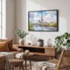 02 - Paris Eiffel Tower Watercolor Art - Horizontal Art - Digital Download - Boho Living Room.jpg
