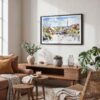 02 - Park Guell Spain Watercolor Art - Horizontal Art - Digital Download - Boho Living Room.jpg