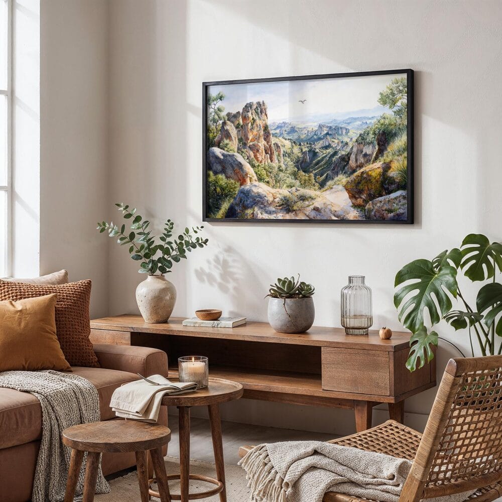 02 - Pinnacles National Park Watercolor - Horizontal Art - Digital Download - Boho Living Room.jpg 02 - Pinnacles National Park Watercolor - Horizontal Art - Digital Download - Boho Living Room.jpg